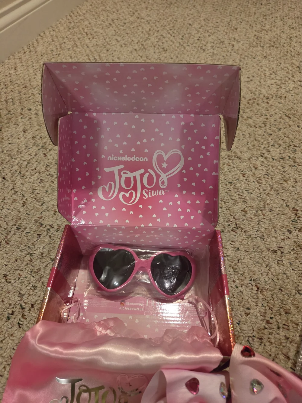 JoJo Siwa Pink Gem Bow Hair Accessory Set with Heart Sunglasses & Brush